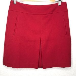 Loft Women’s Red Pleat Skirt 8 Professional Aline Pencil Classic